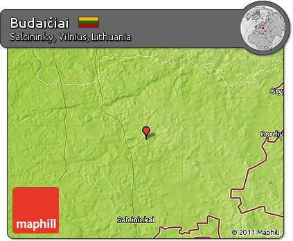 Physical Map of Budaičiai