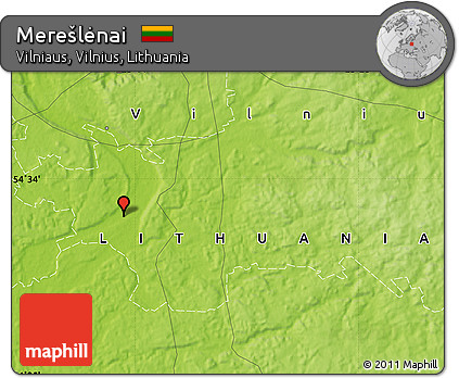 Physical Map of Merešlėnai