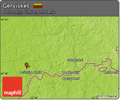 Physical Map of Gerviškės