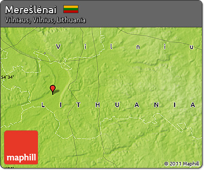 Physical Map of Merešlėnai