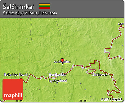 Physical Map of Šalčininkai