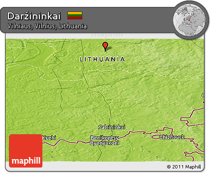 Physical Panoramic Map of Daržininkai