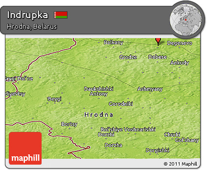 Physical Panoramic Map of Indrupka