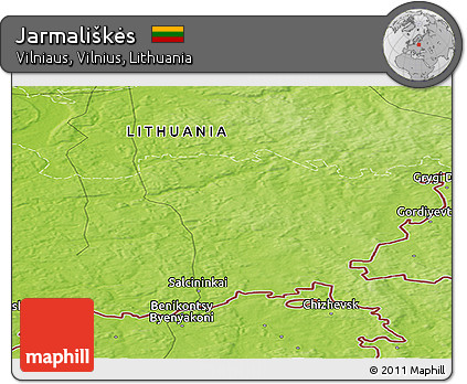 Physical Panoramic Map of Jarmališkės