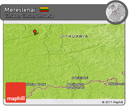 Physical Panoramic Map of Merešlėnai