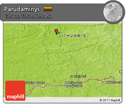 Physical Panoramic Map of Parudaminys