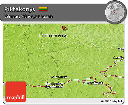 Physical Panoramic Map of Piktakonys