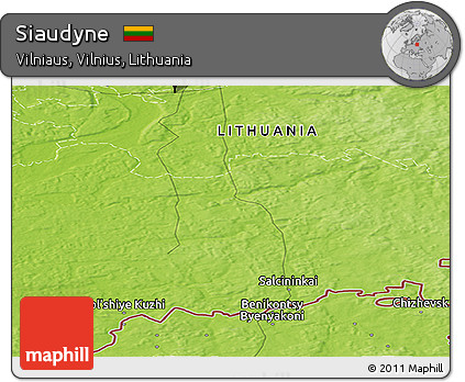 Physical Panoramic Map of Siaudyne