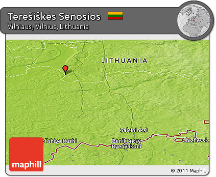 Physical Panoramic Map of Terešiškės Senosios