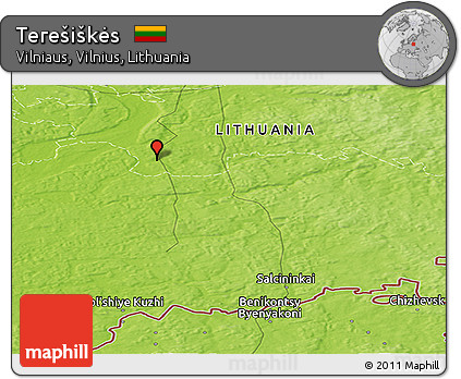 Physical Panoramic Map of Terešiškės