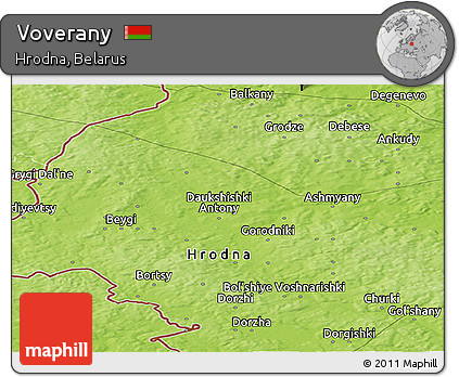 Physical Panoramic Map of Voverany