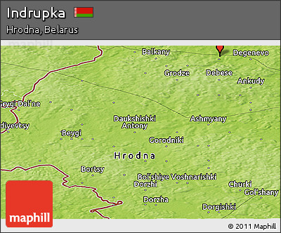 Physical Panoramic Map of Indrupka