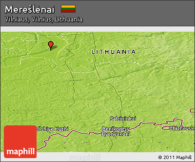 Physical Panoramic Map of Merešlėnai