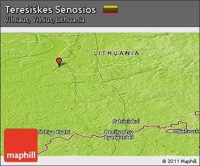 Physical Panoramic Map of Terešiškės Senosios