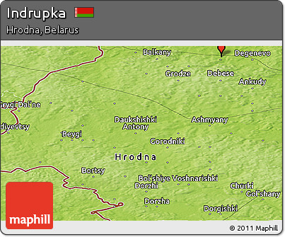 Physical Panoramic Map of Indrupka