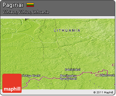 Physical Panoramic Map of Pagiriai