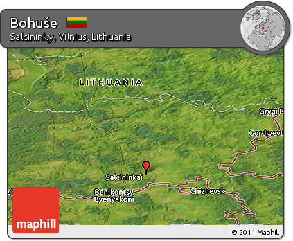 Satellite Panoramic Map of Bohuše