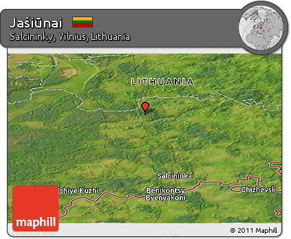 Satellite Panoramic Map of Jašiūnai