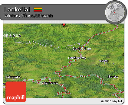 Satellite Panoramic Map of Lankeliai
