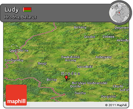 Satellite Panoramic Map of Ludy