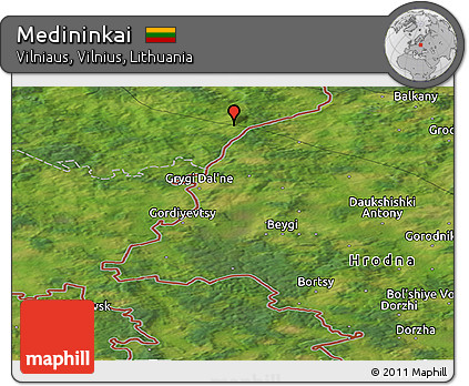 Satellite Panoramic Map of Medininkai