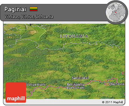 Satellite Panoramic Map of Pagiriai