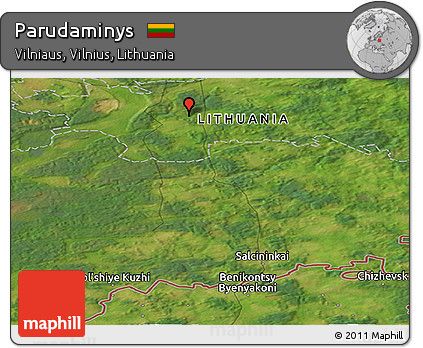 Satellite Panoramic Map of Parudaminys