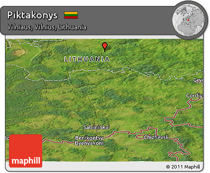 Satellite Panoramic Map of Piktakonys