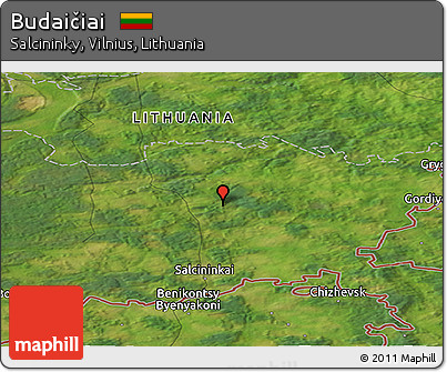 Satellite Panoramic Map of Budaičiai