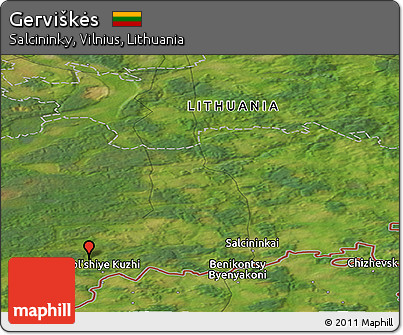 Satellite Panoramic Map of Gerviškės