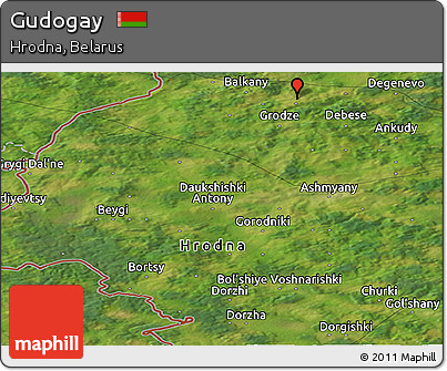 Satellite Panoramic Map of Gudogay