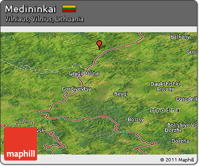 Satellite Panoramic Map of Medininkai