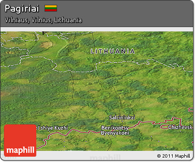Satellite Panoramic Map of Pagiriai