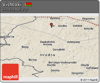 Shaded Relief Panoramic Map of Vishtoki