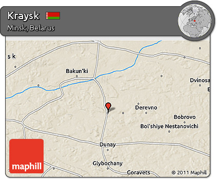 Shaded Relief 3D Map of Kraysk