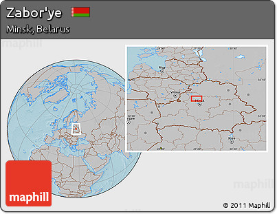 Gray Location Map of Zabor'ye, hill shading