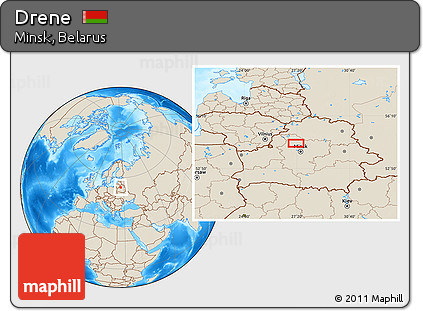 Shaded Relief Location Map of Drene