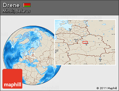 Shaded Relief Location Map of Drene