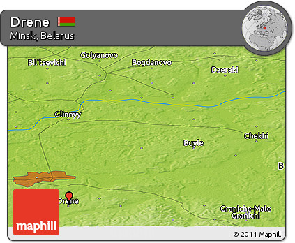 Physical Panoramic Map of Drene