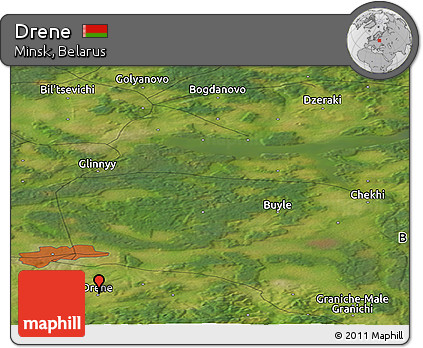 Satellite Panoramic Map of Drene