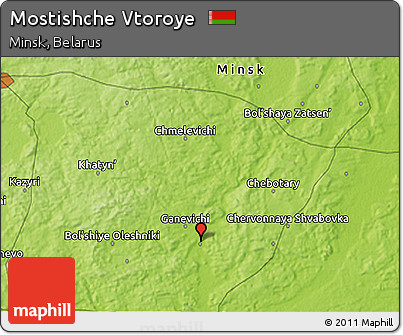 Physical 3D Map of Mostishche Vtoroye