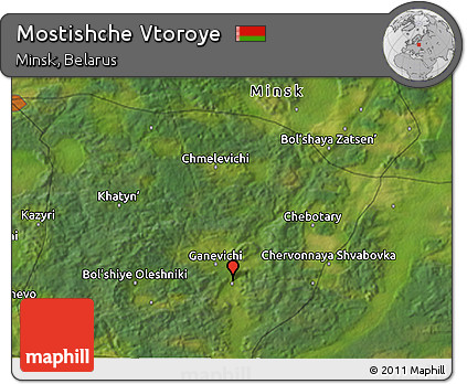 Satellite 3D Map of Mostishche Vtoroye