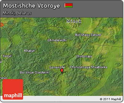 Satellite 3D Map of Mostishche Vtoroye