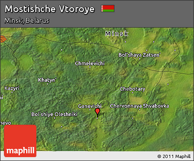 Satellite 3D Map of Mostishche Vtoroye