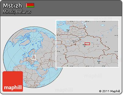 Gray Location Map of Mstizh