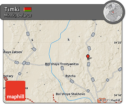 Shaded Relief Map of Timki