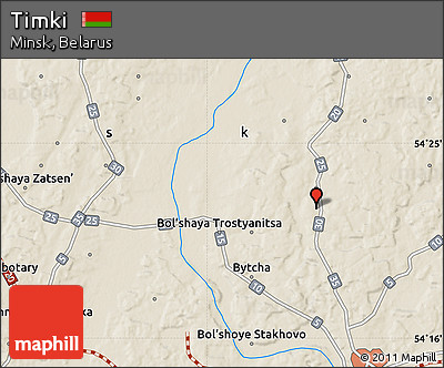Shaded Relief Map of Timki