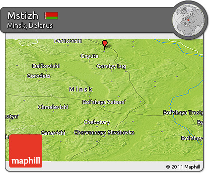 Physical Panoramic Map of Mstizh