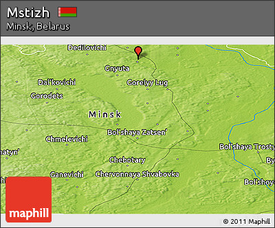 Physical Panoramic Map of Mstizh