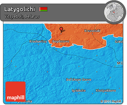 Political 3D Map of Latygolichi